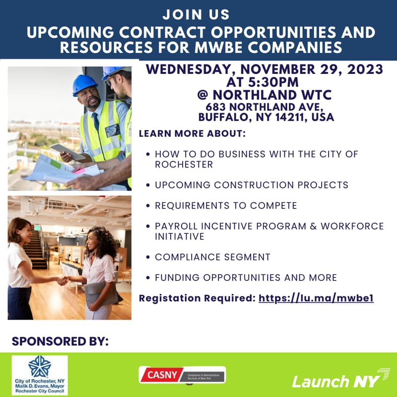 Cover Image for Upcoming Contract Opportunities and Resources for MWBE Companies