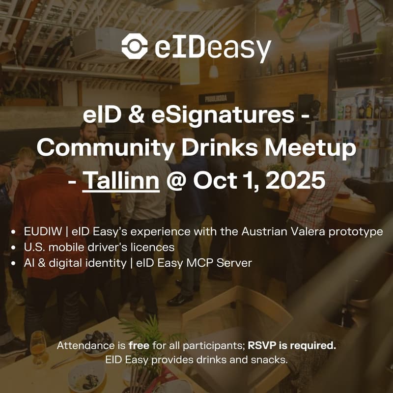 Cover Image for eID & eSignatures - Community Drinks Meetup - Tallinn @ Oct 1, 2025