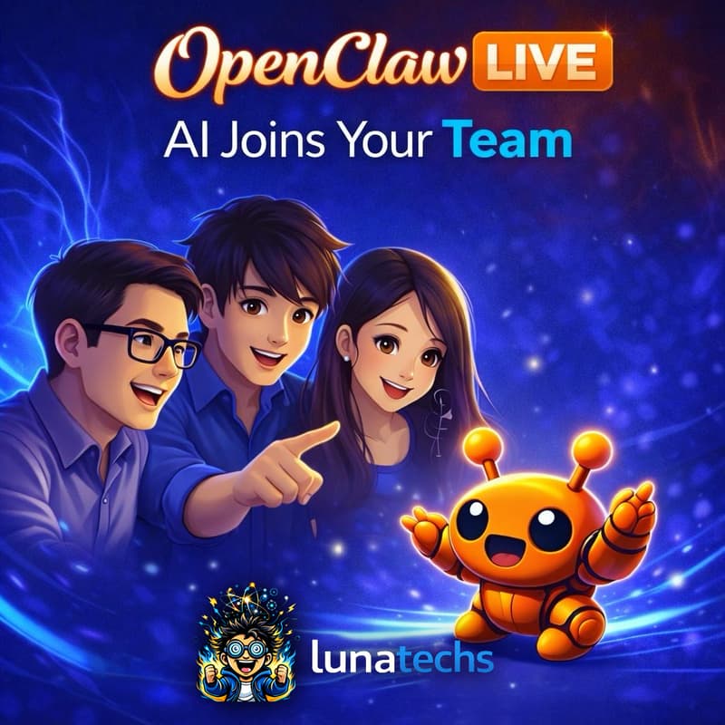 Cover Image for OpenClaw LIVE: AI joins your TEAM!