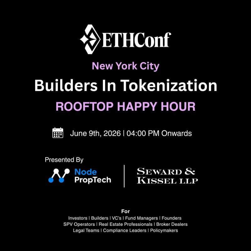 Cover Image for Builders in Tokenization - Rooftop Happy Hour Hosted by Node PropTech and S&K