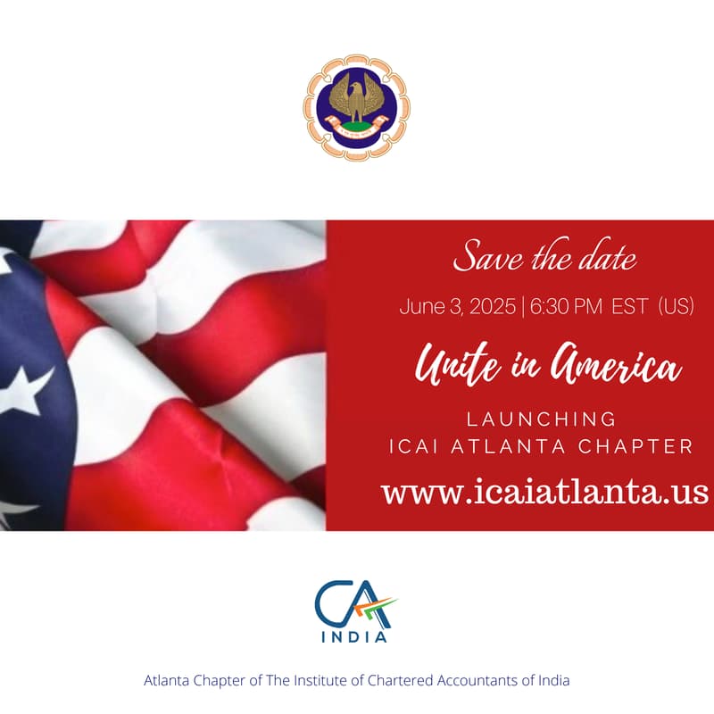 Cover Image for Grand Launch: ICAI Atlanta Chapter - In person meet