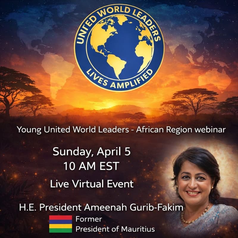 Cover Image for Young United World Leaders - African Region webinar with H.E. Ameenah Gurib-Fakim, former President of Mauritius
