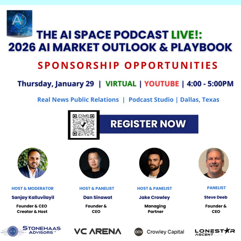 Cover Image for The AI Space Podcast-Live!: 2026 AI Market Outlook & Playbook (YouTube-Virtual)
