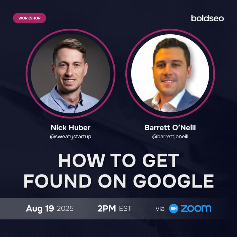 Cover Image for Get Found on Google! SEO Workshop with BoldSEO