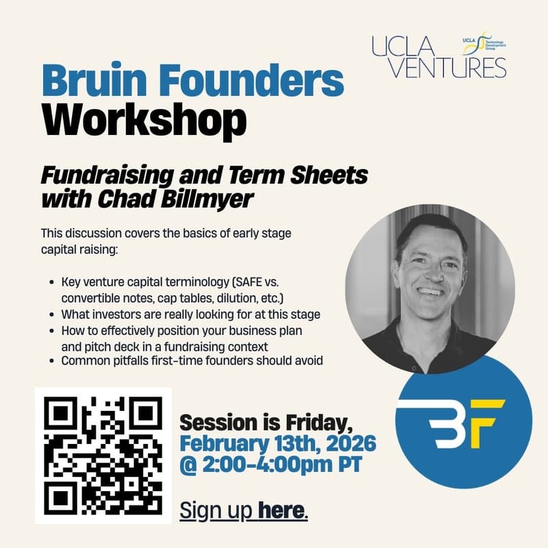 Cover Image for Bruin Founders Workshop: Fundraising and Term Sheets