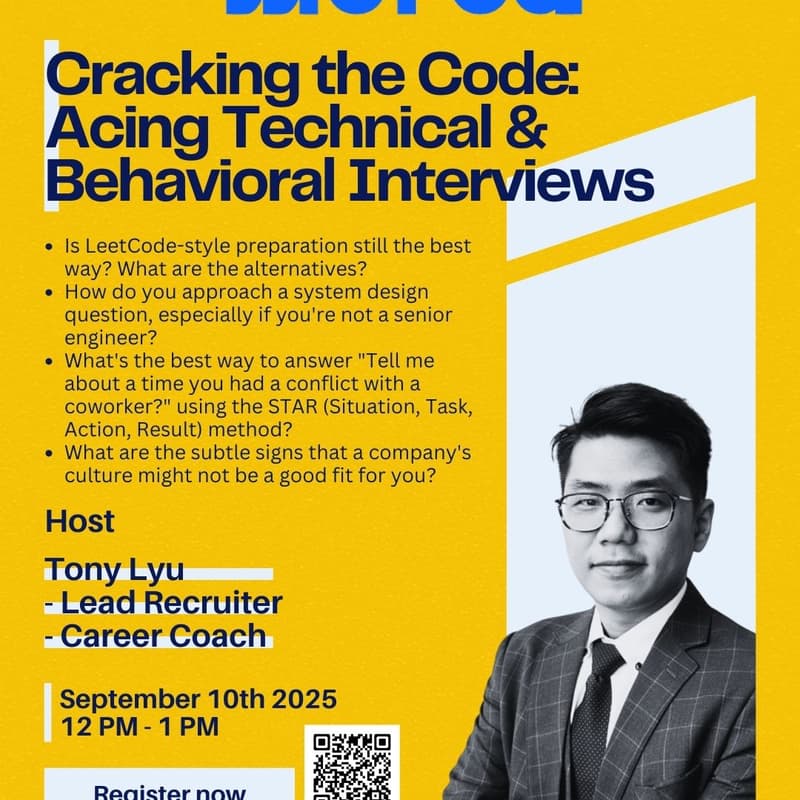 Cover Image for Online Talk with Worca: Cracking the Code (and the Culture): Acing Technical & Behavioral Interviews