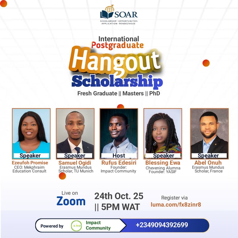Cover Image for Postgraduate Hangout : Scholarship Webinar