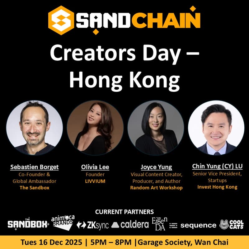 Cover Image for SANDchain Presents: Creators Day - Hong Kong
