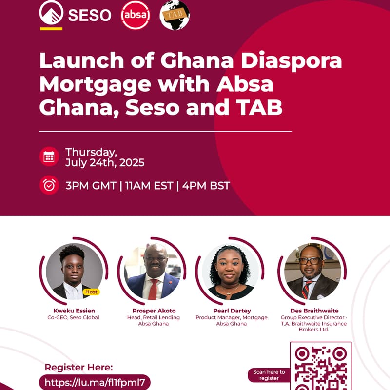 Cover Image for Launch of Ghana Diaspora Mortgage with Absa Ghana, Seso and TAB