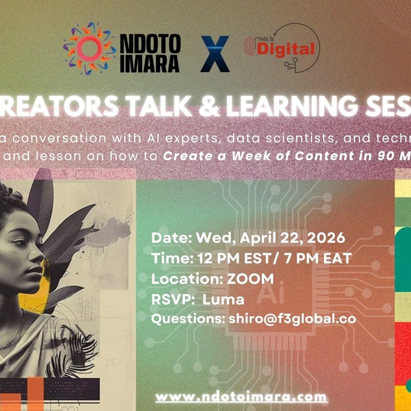Cover Image for Ai for Creators Talk & Learning Session