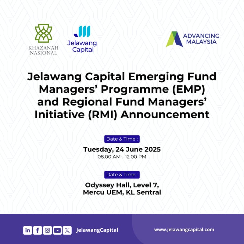 Cover Image for Jelawang Capital Emerging Fund Managers' Programme (EMP) and Regional Fund Managers' Initiative (RMI) Announcement