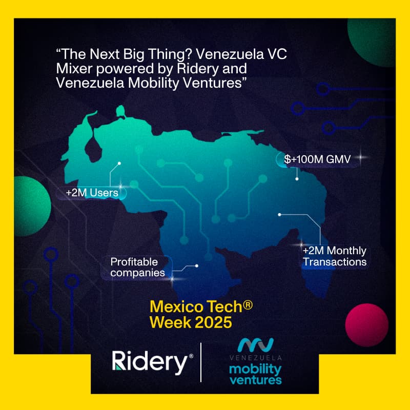 Cover Image for The Next Big Thing? Venezuela VC Mixer powered by Ridery and Venezuela Mobility Ventures