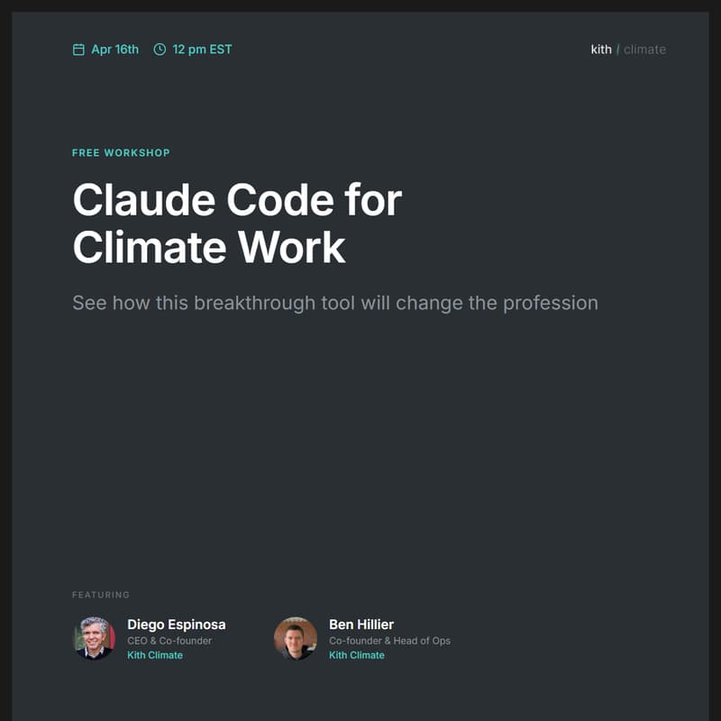 Cover Image for Claude Code for Climate Work