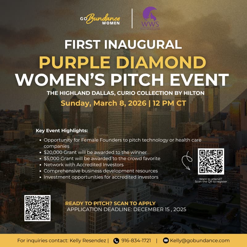Cover Image for First Inaugural Purple Diamond Women’s Pitch Event
