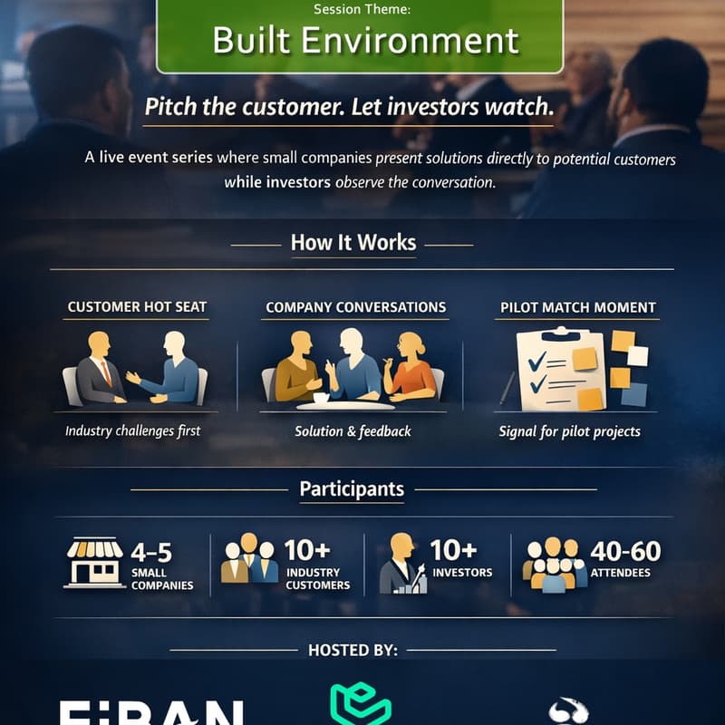 Cover Image for Et tu? Built environment startups meet investors and customers.