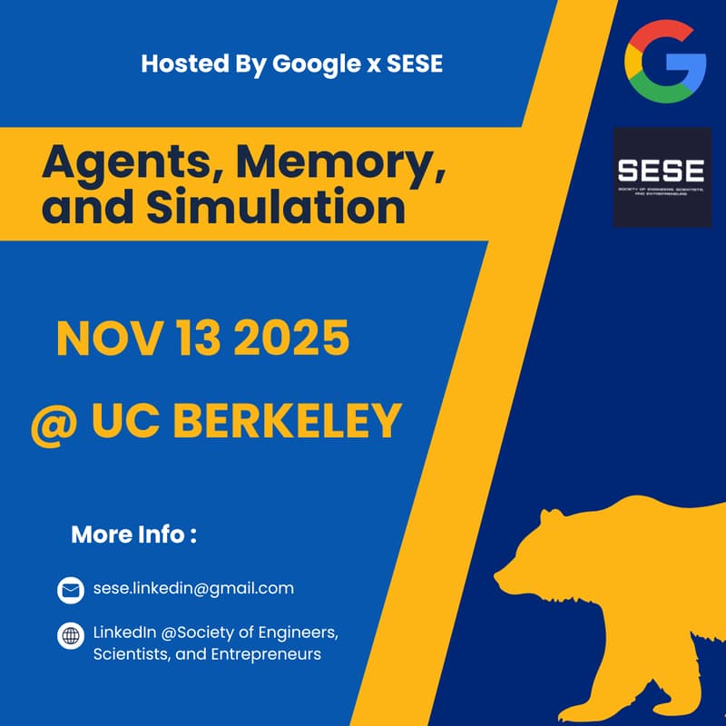 Cover Image for Agents, Memory, and Simulation @ UC Berkeley - Powered by Google