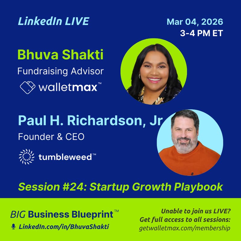 Cover Image for Startup Growth Playbook Interview: Bhuva Shakti and Paul H. Richardson, Jr.