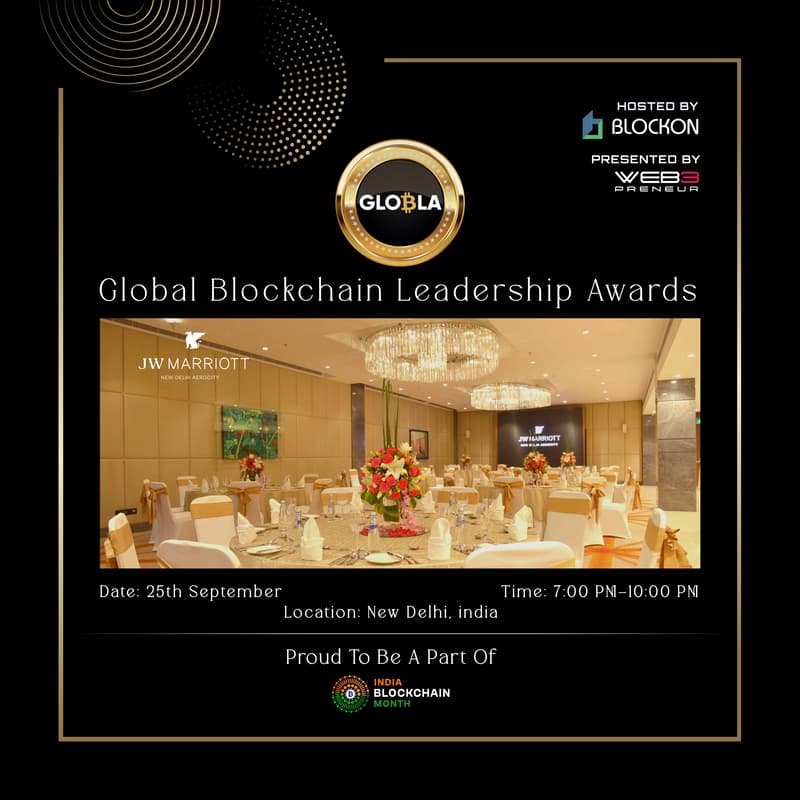 Cover Image for Globla - Blockchain Leadership Awards - India Blockchain Month 2025 Edition