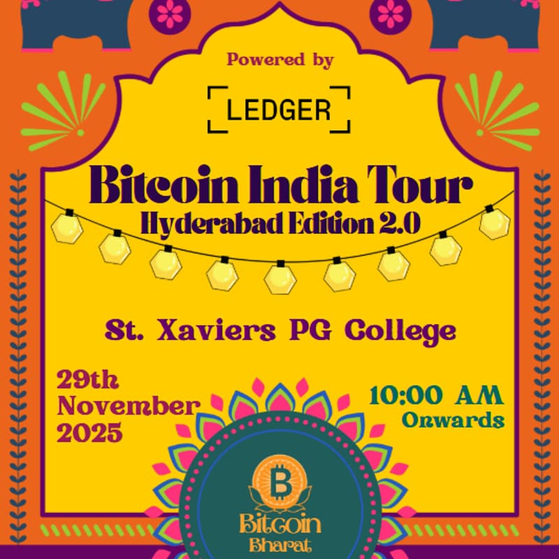 Cover Image for Bitcoin India Tour- Hyderabad Edition 2.0