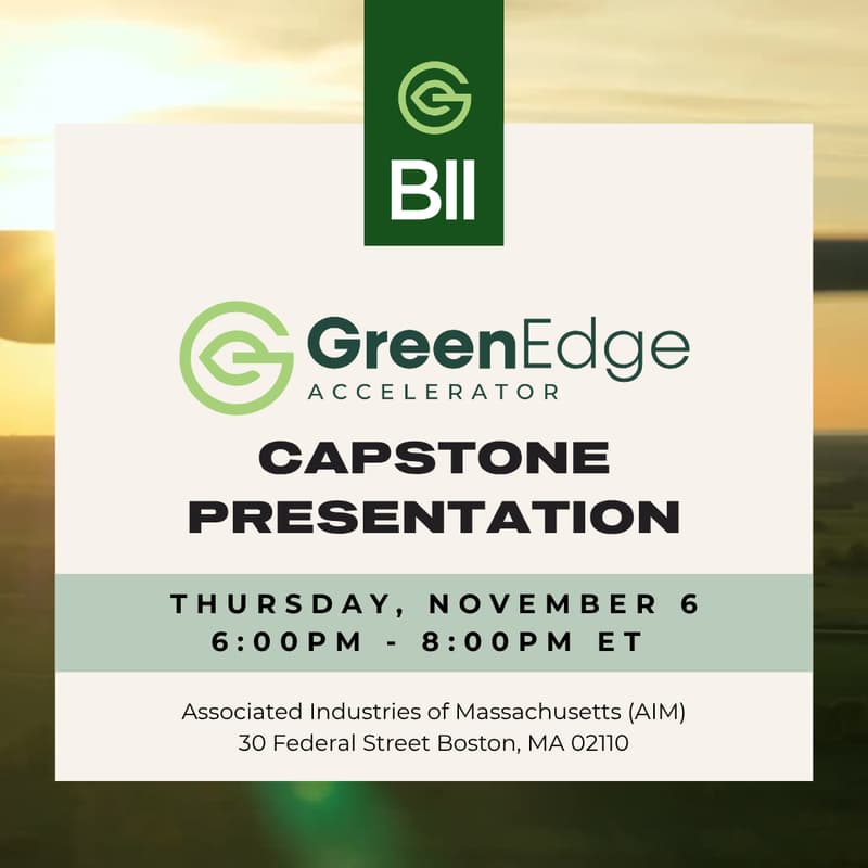 Cover Image for BII's GreenEdge Accelerator Capstone Presentation & Networking Evening