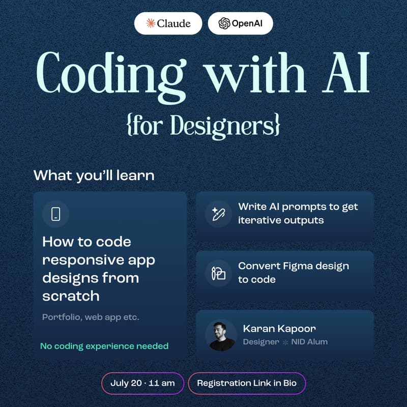 Coding with AI, for Designers · Luma