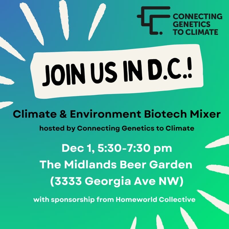 Cover Image for Climate Biotech Social: Climate & Environment Biotech Mixer
