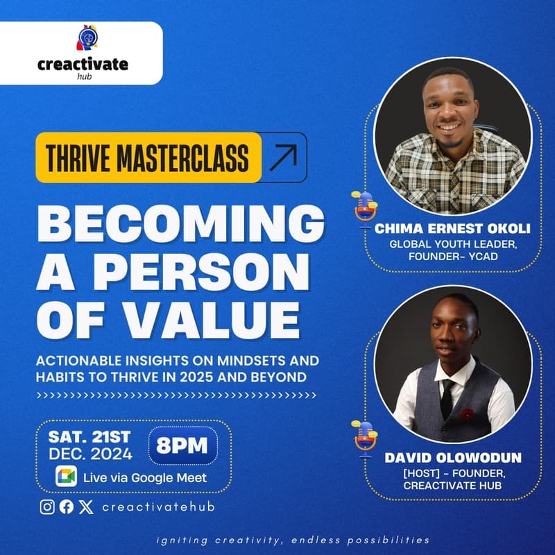 Cover Image for THRIVE MASTERCLASS: BECOMING A PERSON OF VALUE