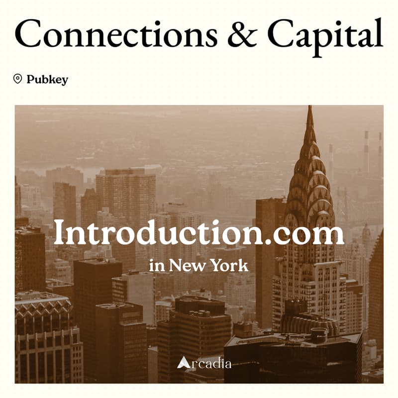 Cover Image for Connections & Capital NYC @ Pubkey