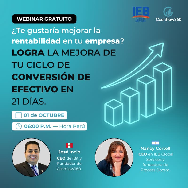 Cover Image for Aumenta la rentabilidad de tu empresa: Logra la mejora de tu ciclo de conversión de efectivo en 21 días.
