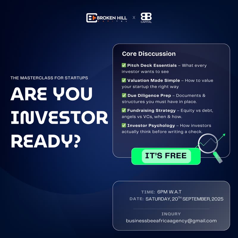 Cover Image for Are You Investor Ready? Masterclass by Broken Hill Capital x Business Bee Capital