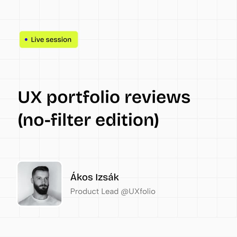 Cover Image for UXfolio | No-Filter UX Portfolio Reviews