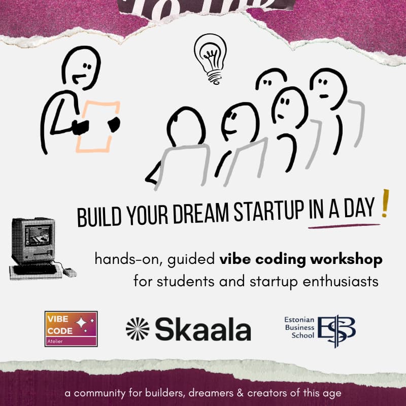 Cover Image for Vibe Coding workshop – build your dream startup in a day