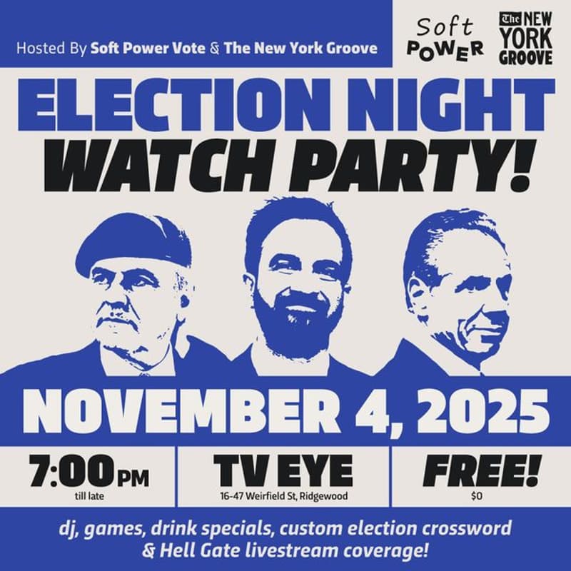 Cover Image for New York Groove x Soft Power Vote Election Night Watch Party
