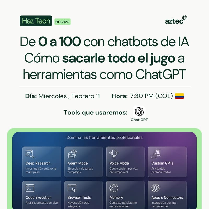 Cover Image for De 0 a 100 con chatbots de AI: Cómo sacarle todo el jugo a herramientas como ChatGPT