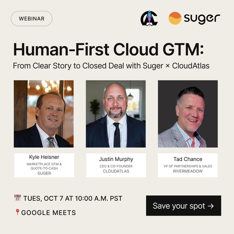 Cover Image for Human‑First Cloud GTM: From Clear Story to Closed Deal with Suger × CloudAtlas