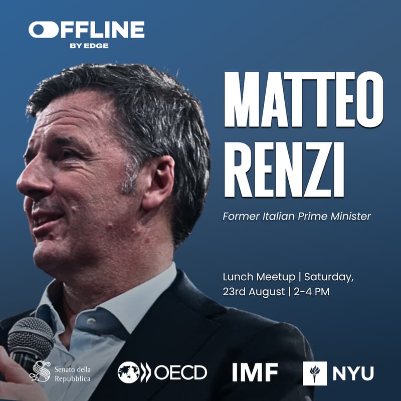 Cover Image for 🌍 Private Lunch with  Italy’s Youngest Prime Minister & Global Statesman - Matteo Renzi