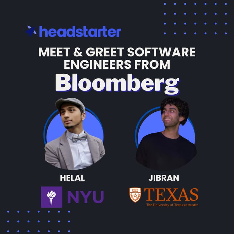 Cover Image for Meet & Greet Software Engs from Bloomberg - by Headstarter