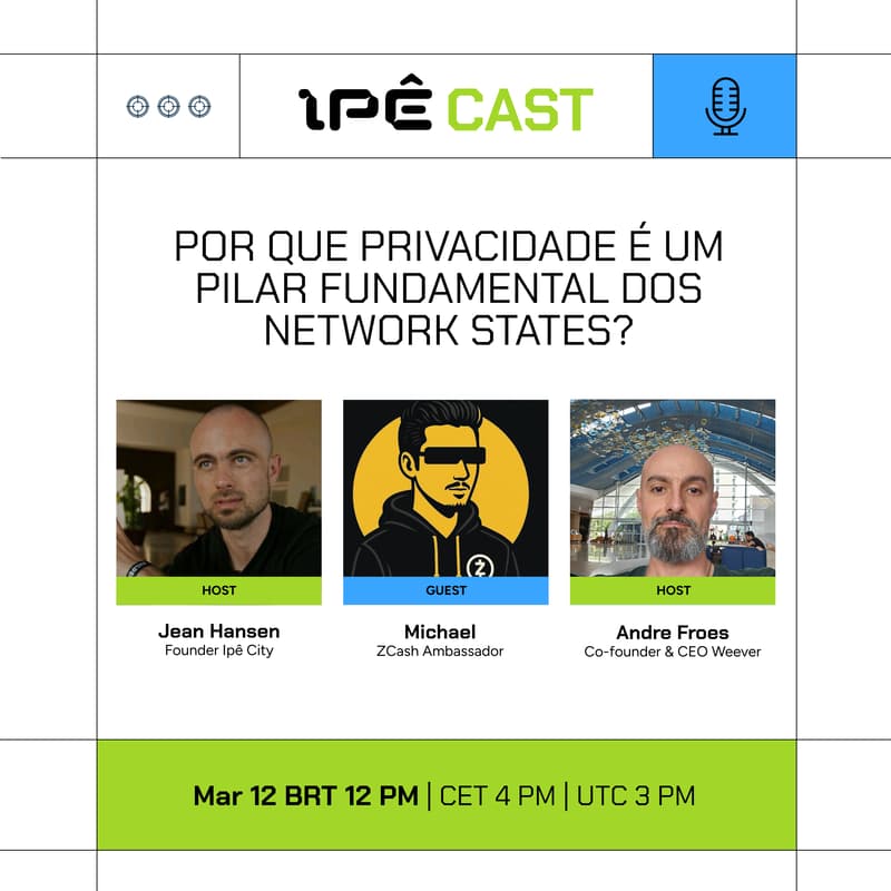 Cover Image for IpêCast #5: Por que privacidade é um pilar fundamental dos network states?