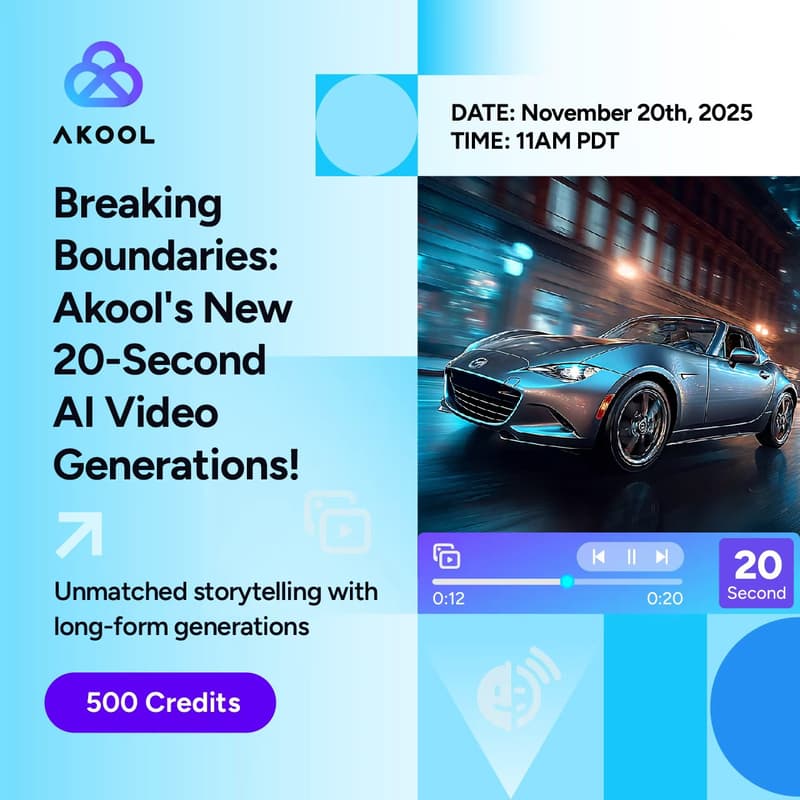 Cover Image for Breaking Boundaries: Akool’s New 20-Second AI Video Generation!