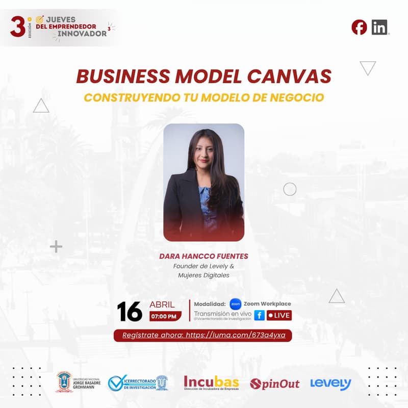 Cover Image for 3er Taller: Business Model Canvas (BMC)| 3era Edición INCUBAS UNJBG🚀🎯