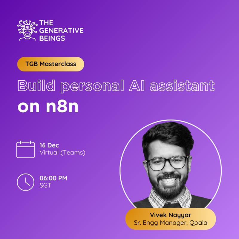 Cover Image for Build personal AI assistant on n8n | TGB Masterclass
