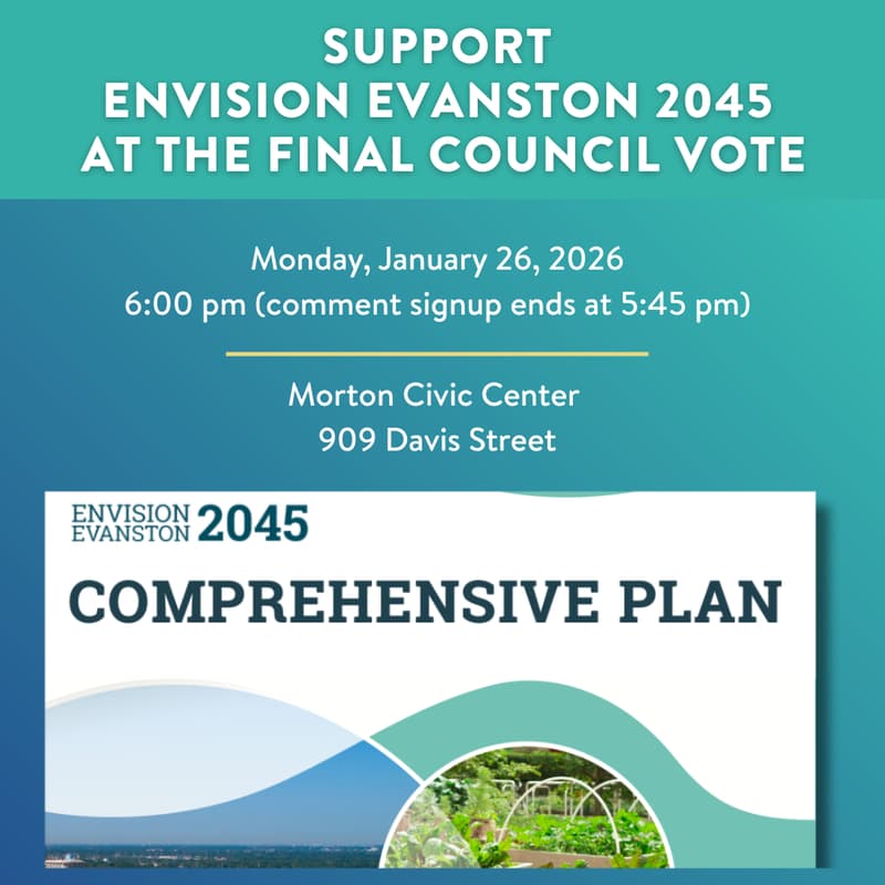 Cover Image for Support Envision Evanston 2045 at the final council vote