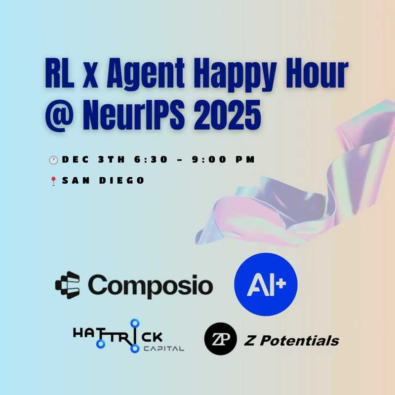 Cover Image for RL Agent Happy Hour @ NeurIPS 2025
