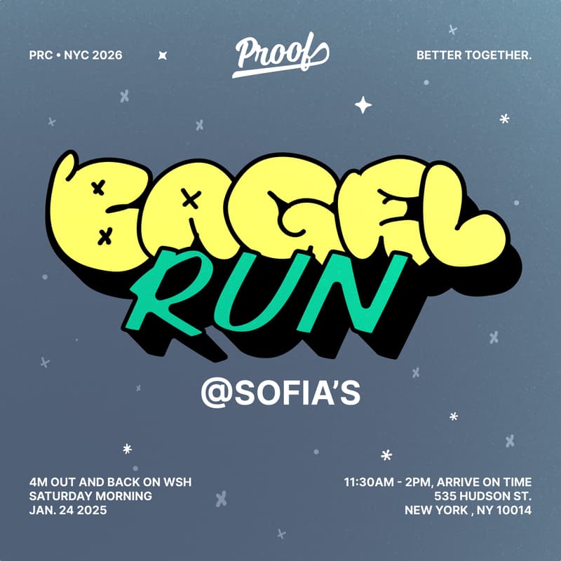 Cover Image for PROOF Saturday Morning Bagel Run