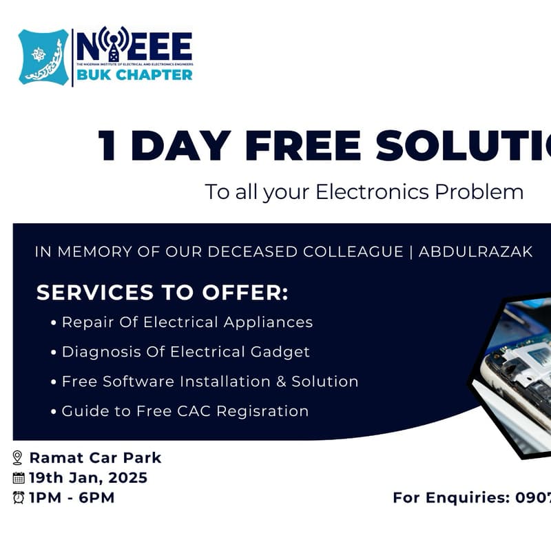 Cover Image for 🔧 NIEEE 1-Day Free Electronics Solutions