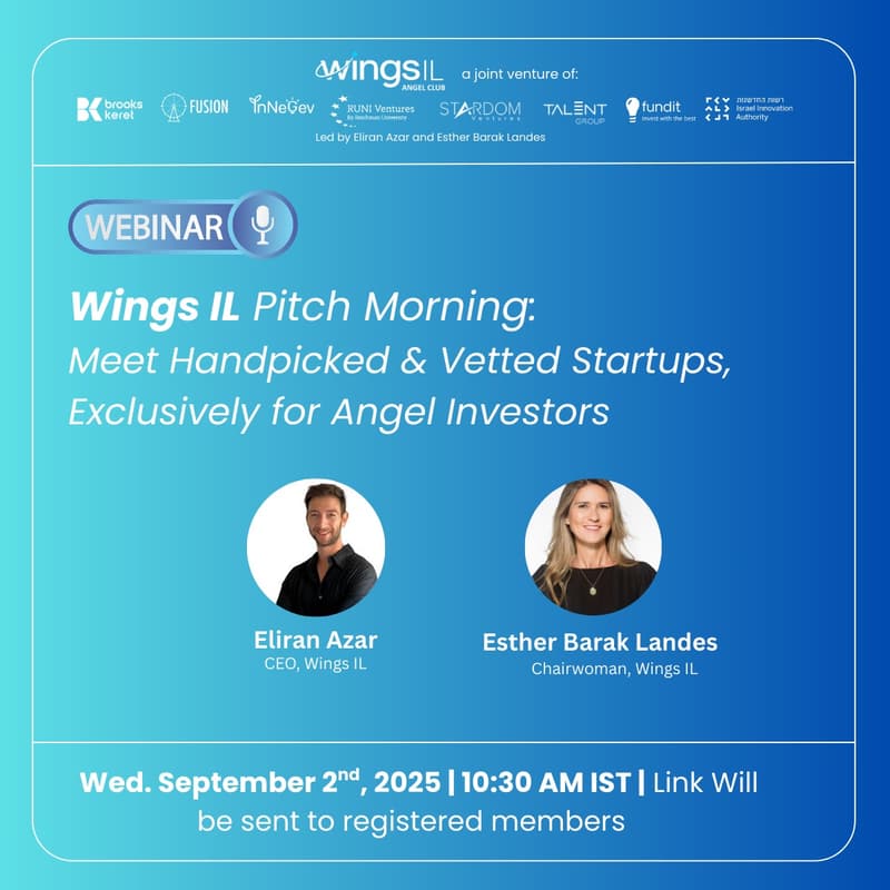 Cover Image for Wings IL Pitch Morning: Curated Startups for Angel Investors