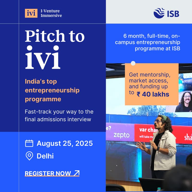Cover Image for Pitch to Join ivi Cohort 3 – Live in Delhi | August 25, 2025 | 10:00 AM - 6:00 PM