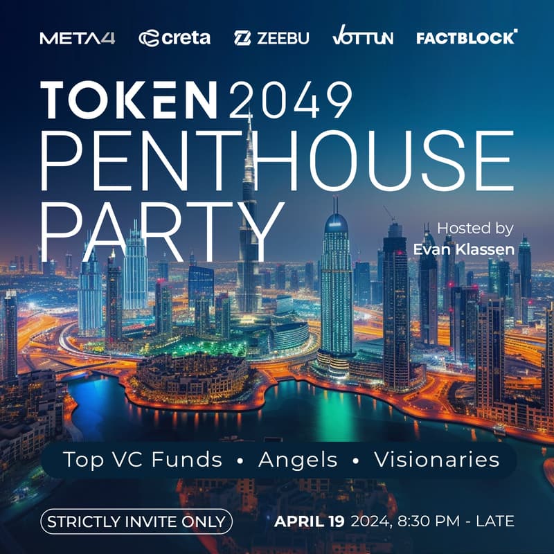 Cover Image for Penthouse Party: Meta4 Capital x Creta x Zeebu x Vottun x FACTBLOCK