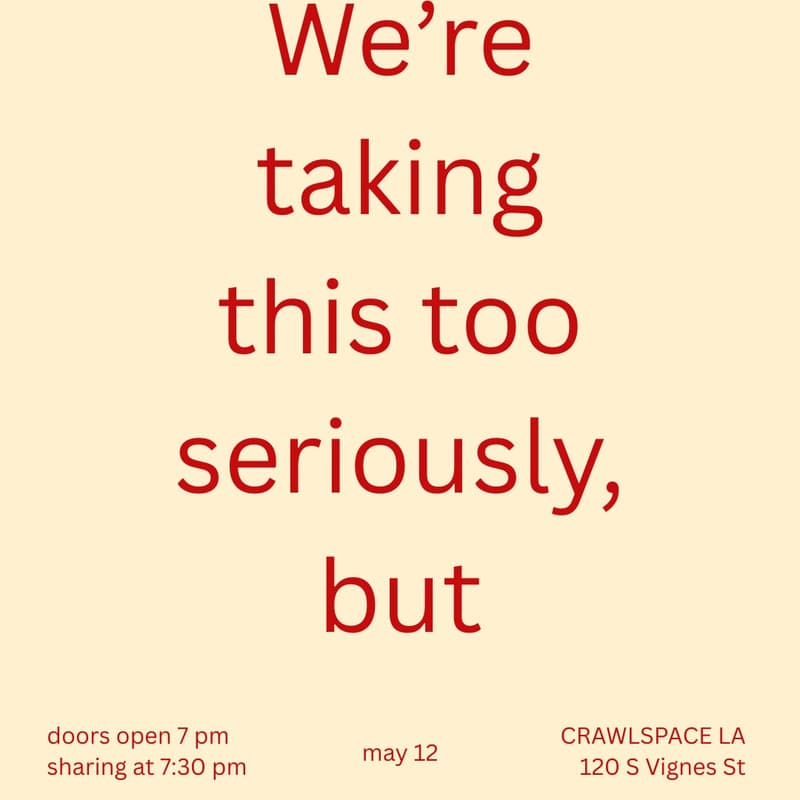 Cover Image for We’re Taking This Too Seriously, But