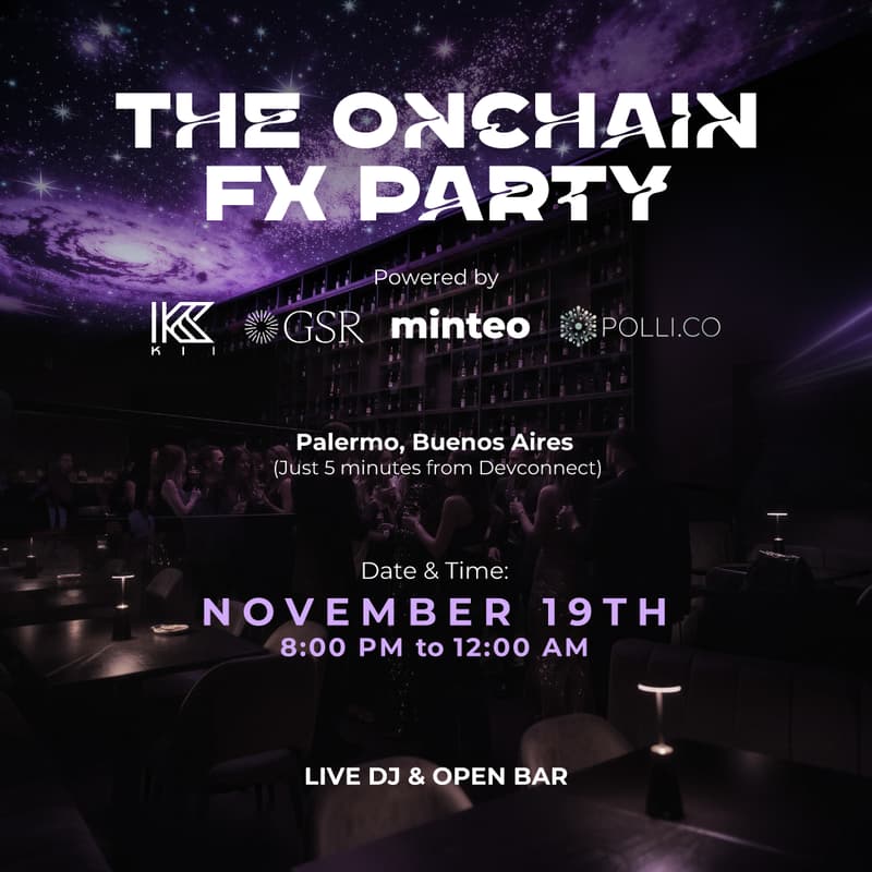 Cover Image for The Onchain FX Party: Powered by Kii, GSR, Minteo & Polli.